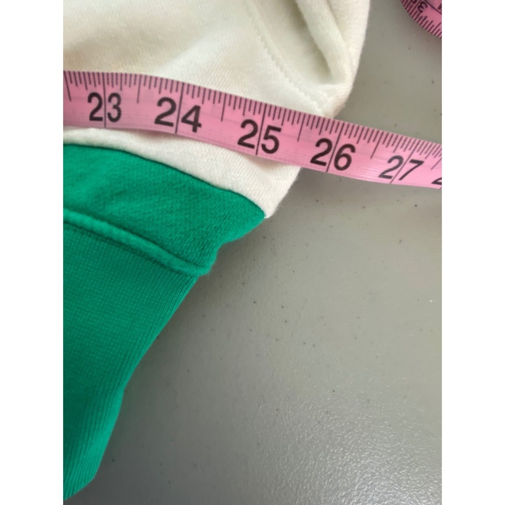Nike Women's Small Green White Colorblock Cropped Sweatshirt Retro Sporty Y2K - Picture 5 of 8
